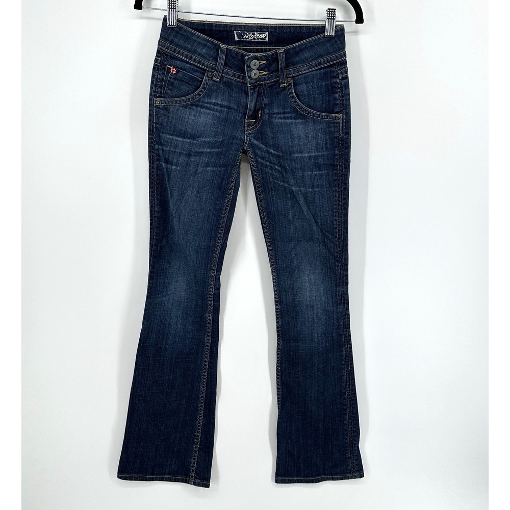 HUDSON Women Jeans STYLE # W170DHA Signature Boot Cut Raw Hem Stretch Size 24